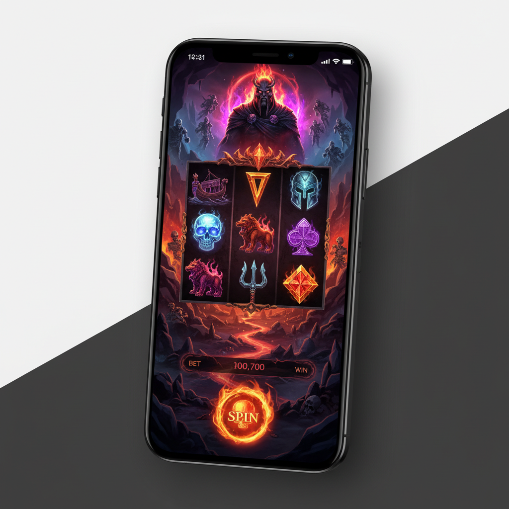 Gates of Hades Slot Mobile App Mockup